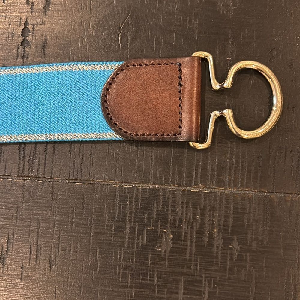 New Abercrombie & Fitch A&F Vintage Stretch Genuine Leather Blue Belt Old Stock​ - Picture 3 of 10